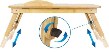 STOLIK POD LAPTOPA DO ŁÓŻKA SKŁADANY MOBILNY REGULOWANY BAMBOO ŚNIADANIOWY