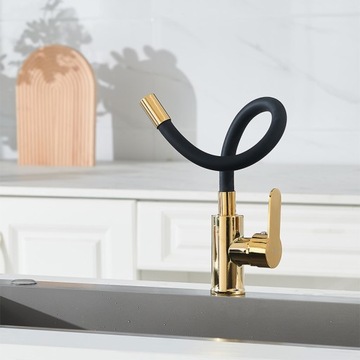 BATERIA KUCHENNA NABLATOWA DAX GIĘTKA CZARNA WYLEWKA PODSTAWA ZŁOTA