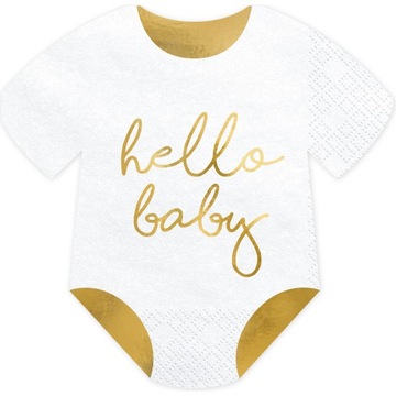 Serwetki śpioszki Hello Baby białe 16x16cm 20sztuk