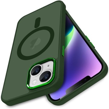 MATOWE ETUI CASE OBUDOWA TPU DO MAGSAFE DO IPHONE 15 MATTE - PIĘKNA ZIELEŃ