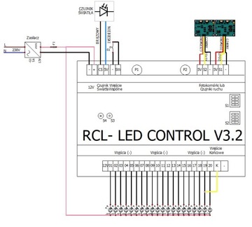 Лестничный контроллер RCL-LED BASIC на 20 ступеней