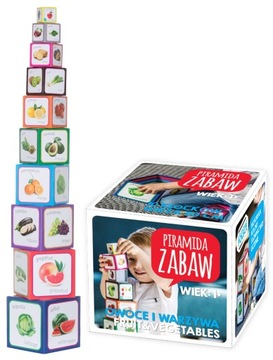 PIRAMIDA ZABAW EDUKACYJNA WIEŻA KLOCKI MONTESSORI