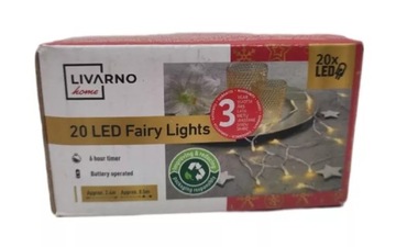 LIVARNO HOME ŁAŃCUCH ŚWIETLNY LED, 2,4 M, 20 LED