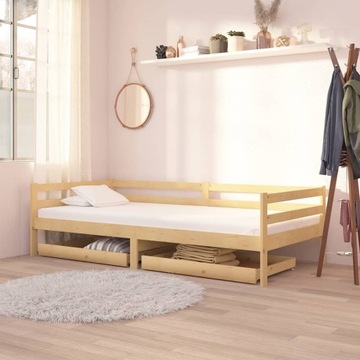 SZUFLADY DO ŁÓŻKA DZIENNEGO 2 SZT. DREWNO SOSNOWE