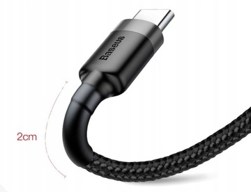 Кабель USB-C Type-C длиной 2 м для быстрой зарядки QC 3.0 2A 200 см Baseus