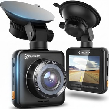 KAMERA SAMOCHODOWA KRONEX WIDEOREJESTRATOR QHD MODUŁ GPS DASH CAM HDR WiFi
