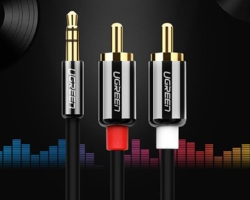 Кабель миниджек Ugreen 10590 (3,5 мм) — 2x RCA (тюльпан) 3 м