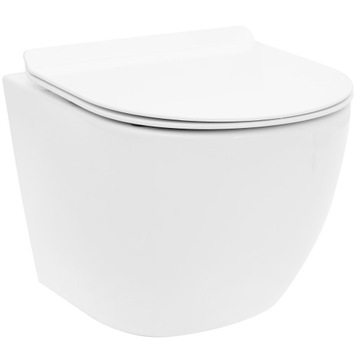 ПОДВЕСНОЙ УНИТАЗ CARLO MINI TORNADO БЕЗ ОБОДКИ + ТОНКОЕ СИДЕНЬЕ, БЕЛЫЙ