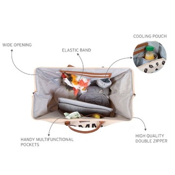 MOMMY BAG ДЕТСКАЯ СУМКА БОЛЬШОЙ ВМЕСТИМОСТИ кремовая + пеленальный столик