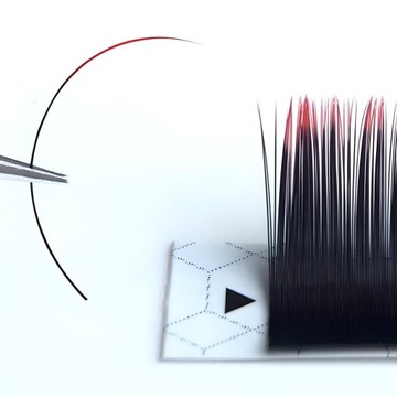 Pojedyncze Kolorowe Rzęsy 8-15mm, skręt D, 12 pasków OMBRE CZARNO-RÓŻOWE