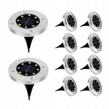 Lampa solarna wbijana Jumi srebrny 13 cm 12 szt.