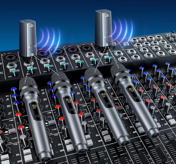 LEKATO 2 Беспроводные микрофоны 2,4 ГГц с приемником, радиус действия до 30 м