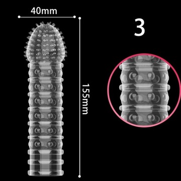 9 Types Transparent Crystal Reusable Condom C