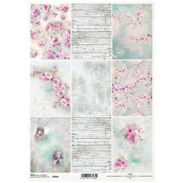 PAPIER RYŻOWY do decoupage kwiaty róże deski