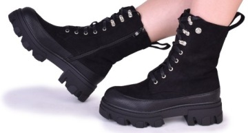 ЖЕНСКИЕ БОТИНКИ НА ПЛАТФОРМЕ ЗАМШЕВЫЕ НА ШНУРОВКЕ