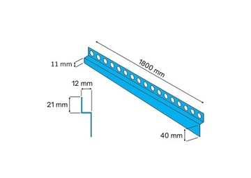 LISTWA SPADKOWA PRZYŚCIENNA LEWA CZARNY MAT 180CM