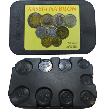KASETA NA BILON BILONÓWKA PORTFEL ORGANIZER MONETY