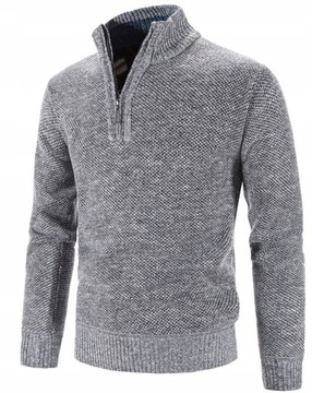 Sweter męski ciepły ze stójką półgolf,4XL