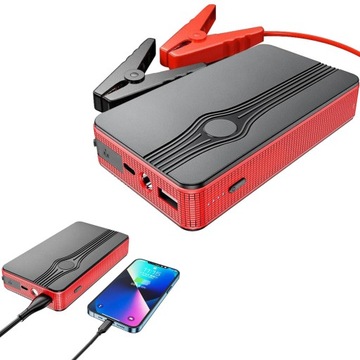 JUMP STARTER CAR BOOSTER ROZRUCH POWERBANK Z LATARKĄ LED 12V 30000mAh