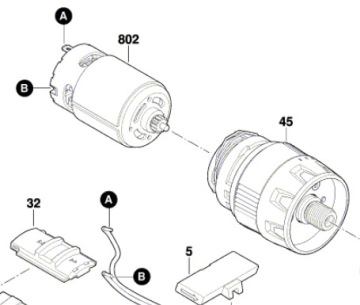 Двигатель BOSCH GSR 120-Li 1607000C5K ОРИГИНАЛ