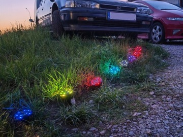 Солнечные фонари для сада, балкона, светодиодные RGB 4 шт.