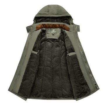 КУРТКА ЗИМНЯЯ МУЖСКАЯ, ДЛИННАЯ ПАРКА, ПАЛЬТО С КАПЮШОНОМ, УТЕПЛЕННАЯ, ПЛОТНАЯ, ТЕПЛАЯ