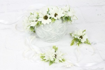 Ручной букет Маргарет на свадьбу подружке невесты БЕЛЫЙ