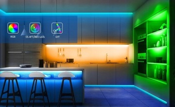 Kolorowe ledy 20m LED RGB z pilotem do oświetlenia