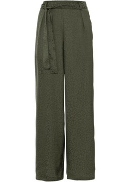 Z9572 SPODNIE OLIWKOWE Z NADRUKIEM W PANTERKĘ R.36
