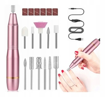 Электрическая шлифовальная машина для ногтей, пилочка для ногтей, педикюр, маникюрный набор, портативный домашний дорожный набор