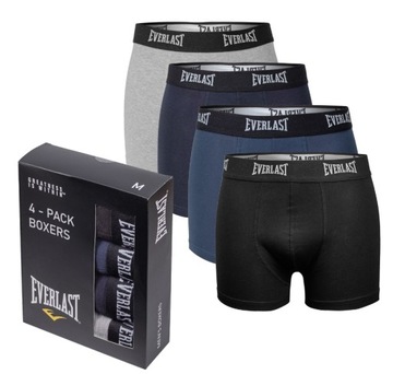 Męskie bokserki bawełniane Everlast 4-pak czarny granat mix XL
