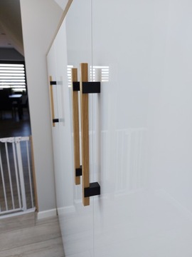 Ручка мебельная дубовая деревянная. Рейлинг, длина: 262 мм.