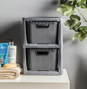 ПОДСТАВКА НА СУНДУК С 2 КОРЗИНАМИ ИЗ РОТАНГА BRANQ 1727A