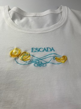 T-SHIRT damski 100% cotton haft ESCADA USA XL/XXL