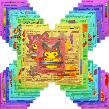 Pokemon Karty Pikachu Talia Kolekcjonerskich 55 Kart Edycja Kolorowa w Etui
