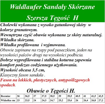 Waldlaufer Sandały Tegość H342002 Art-shoes 38,5