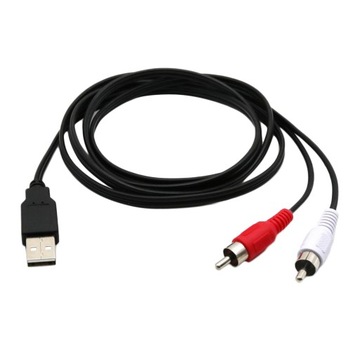 Кабель USB A «папа» — 2x RCA Phono Male