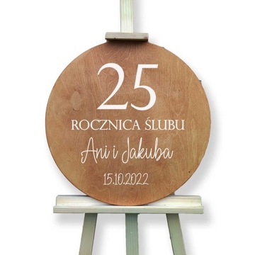 Tablica powitalna na rocznicę ślubu, Rocznica ślubu + imiona i data