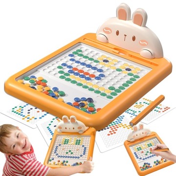 TABLICA MAGNETYCZNA UKŁADANKA GUZIKOWA KRÓLIK BOARD MOZAIKA MONTESSORI