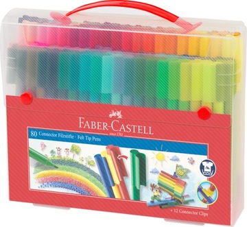 Flamastry Faber-Castell 80 szt. CONNECTOR 80 kolorów ZESTAW PREZENTOWY