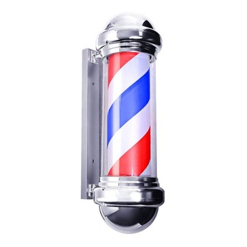 Słupek barberski szyld plafon fryzjerski vintage lampa barber pole obrotowa