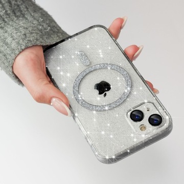 Чехол для Apple iPhone 13 | 14 GLITTER для стекла MagSafe CLEAR SHINE