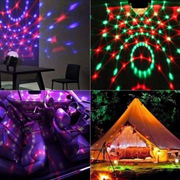 Диско-шар RGB LED проектор + пульт дистанционного управления ЦВЕТНЫЙ СВЕТ