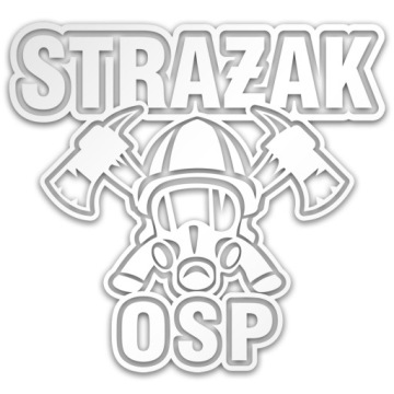 Srebrna odblaskowa nalepka na auto - STRAŻ OSP