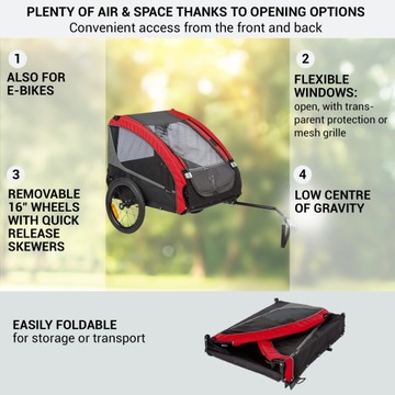 ТРАНСПОРТНЫЙ ВЕЛОСИПЕД ПРИЦЕП СКЛАДНАЯ КОЛЯСКА ДЛЯ СОБАКЫ ДЛЯ ВЕЛОСИПЕДА 40 КГ