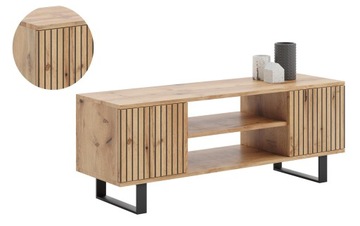 Szafka RTV FOCUS komoda 155 DĄB CRAFT ZŁOTY lamele
