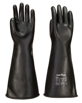 Rękawice chemiczne lateksowe 44 cm grubości 1,1 mm PORTWEST A802 XL
