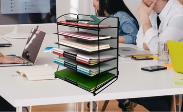 Металлическая полка для хранения, 6-слойный органайзер для документов