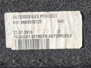 PEUGEOT 3008 I 09-15 96843207ZE POLIČKA KUFRU