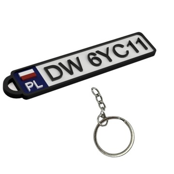 PERSONALIZOWANY BRELOK TABLICA REJESTRACYJNA Z TWOIM NAPISEM PREZENT